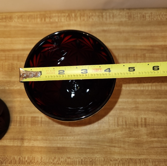 Luminary Ruby Red Egg Shaped Pressed Glass Candy - Picture 5 of 6